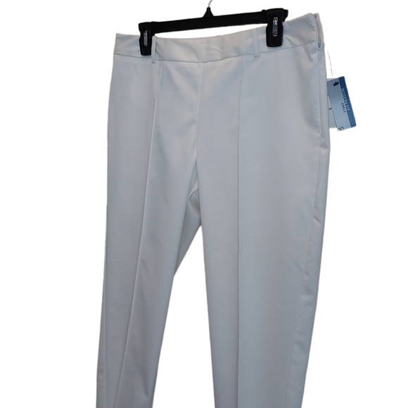 Worthington women modern fit white ankle casual dress straight pants size 10 NWT - Picture 4 of 11